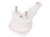 Conector alimentare AC 2P 250V 6A PLASTROL Alb Unghi 90 Grade