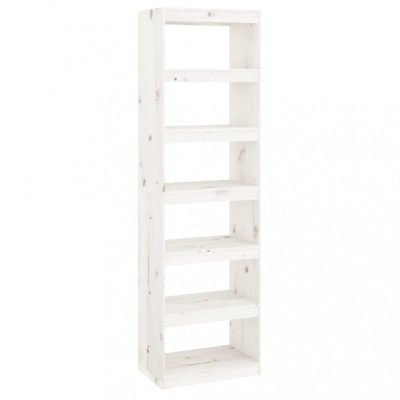 Biblioteca/Separator camera alb 60x30x199,5 cm lemn masiv pin foto
