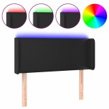 Cumpara ieftin Tablie de pat cu LED, negru, 103x16x78/88 cm, piele ecologica
