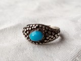 INEL argint NAVAJO TRIBAL AMERINDIAN cu TURCOAZ de efect VECHI rar SPLENDID