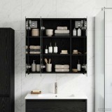 vidaXL Dulap cu oglindă pentru baie Stejar Negru 63,5 x 16 x 62,5 cm 889152