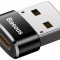 Adaptor Conversie Baseus USB La USB-C CAAOTG-01, 5A, Negru
