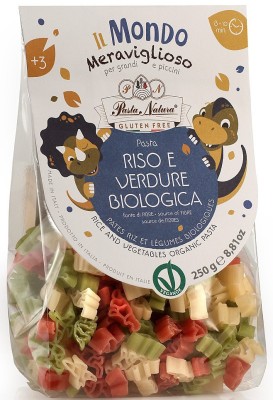 Paste de orez cu sfecla si spanac fara gluten pentru copii, bio, 250g Pasta Natura foto
