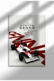 F1-SENNA-02|Ayrton Senna McLaren, Legendă Formula 1, Pictură poster F1, Artă murală curse | A3 (29.7 x 42 cm) - F1-SENNA-02