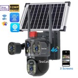 Camera de supraveghere V380 PRO, 4G, 12MP 4K Ultra HD, 2 Camere, IP66, Alimentare Solară