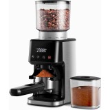 Rasnita de Cafea, Automata, 51 Niveluri de Macinare, Ecran Digital, Control Tactil, Suport Portafiltru, Lame Inox, 12 Portii, Timer, Ideala pentru Esp