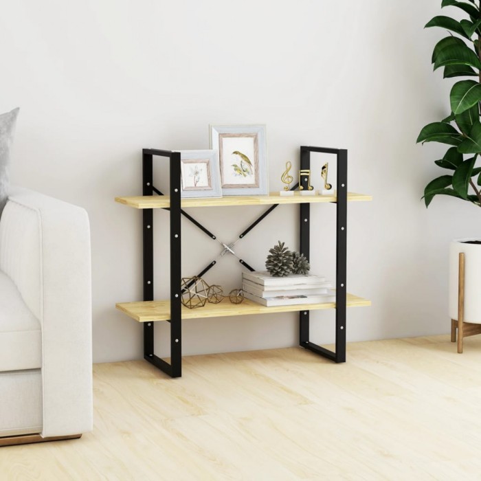 vidaXL Bibliotecă cu 2 rafturi, 80x30x70 cm, lemn masiv de pin 806452