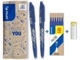 Cumpara ieftin Set flow pack 2x rollere Frixion ball 0.7 albastru + set 6 rezerve 0.7 albastru si radiera Frixion