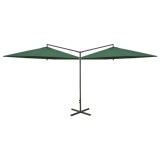 Cumpara ieftin Umbrela de soare dubla, stalp din otel, verde, 600 cm