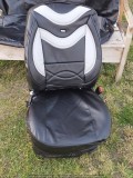Huse scaune auto din imitatie de piele negru cu gri