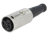 Mufă DIN 6 pini mamă 240&deg; drept pe cablu 34V