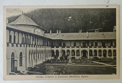 STARETIA , TRAPEZUL SI PARACLISUL MANASTIREA AGAPIA , CARTE POSTALA , 1928 foto