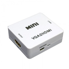 Convertor ( adaptor ) de la VGA la HDMI ( VGA2HDMI ) video audio, nou ! foto