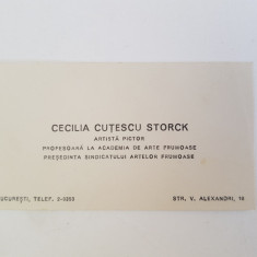 Cecilia Cutescu Stork, Carte de vizita