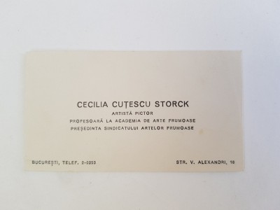Cecilia Cutescu Stork, Carte de vizita foto
