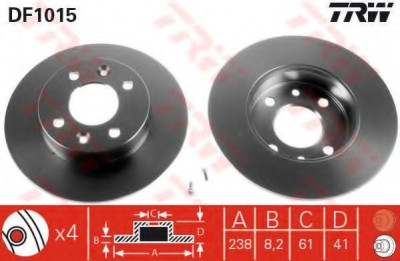 Disc frana RENAULT CLIO I (B/C57, 5/357) (1990 - 1998) TRW DF1015 foto