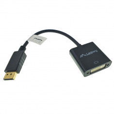 Adaptor Lanberg 40870, cu cablu si conectori DisplayPort tata la DVI-D (24+5) mama, rezolutie Full HD 1080p la 60 Hz, negru