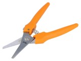 Foarfece AVIT AV06040 otel inoxidabil, manere PVC, lama dintata, blocare deschidere