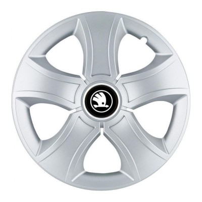 Set 4 Capace Roti 14 inchi (R14) Bis Gri, Compatibile Cu Skoda Alb Negru foto