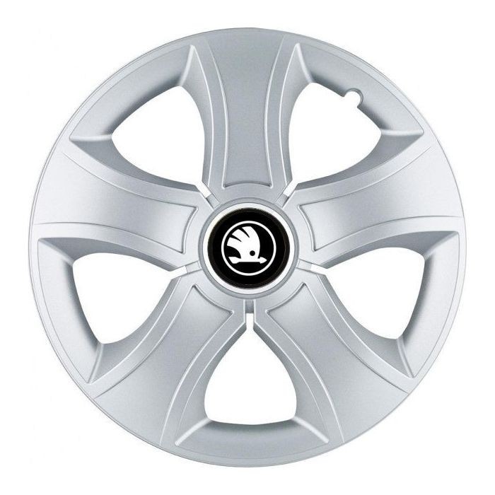 Set 4 Capace Roti 14 inchi (R14) Bis Gri, Compatibile Cu Skoda Alb Negru