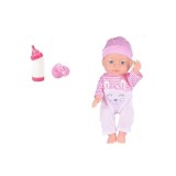 Cumpara ieftin Papusa bebelus Lunabebe Little Friend, cu biberon si suzeta, Roz, 27 cm