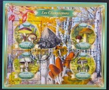 Ciuperci - Madagascar 2022 - Coliță Bloc Set Complet 4 Timbre Les Champignons (Ștampilată / CTO) CP1_II