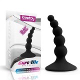Dop anal cu margele Lure Me Beaded Anal Plug Black 10cm, Lovetoy