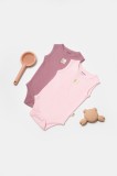 Set 2 body-uri fara maneci Bamboo, roz, BabyCosy, 50% bambus+50% bumbac (Marime: 18-24 Luni)