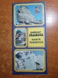 harta turistica judetul prahova - din anul 1984 - dimensiuni 65/47 cm