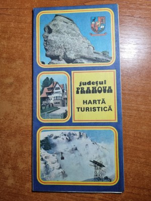 harta turistica judetul prahova - din anul 1984 - dimensiuni 65/47 cm foto