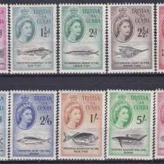 DB1 Fauna Marina Tristan da Cunha 1960 Pesti Balene 14 v. MNH 2 poze