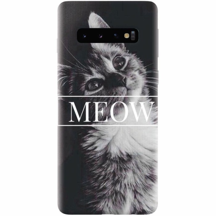 Husa silicon pentru Samsung Galaxy S10 Plus, Meow Cute Cat