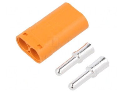 Conector Alimentare DC 2 Pin Lipire Portocaliu foto