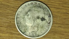 Romania - moneda de colectie istorica - 1 leu 1906 argint -Carol I- aniversara !