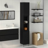 Dulap de baie, stejar negru, 30x30x190 cm, lemn prelucrat