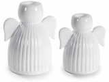 Set 2 sfesnice Ingeri portelan alb 11x9,5x13,5 H, 9,5 x 7,5 x 11,5 H