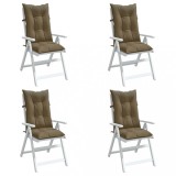 VidaXL Perne scaun cu spătar &icirc;nalt 4 buc. gri taupe 120x50x7 cm textil 4002371