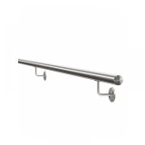 Cumpara ieftin Kit mana curenta din inox pentru perete, diametru 42,4 mm, lungime 1000 mm, cu 2 suporti de mana curenta, finisaj satinat