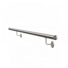 Kit mana curenta din inox pentru perete, diametru 42,4 mm, lungime 1000 mm, cu 2 suporti de mana curenta, finisaj satinat