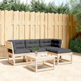 VidaXL Set mobilier de grădină cu perne, 4 piese, lemn masiv de pin