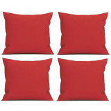 Set 4 Perne decorative patrate, 40x40 cm, pentru canapele, plina cu Puf Mania Relax, culoare rosu, Palmonix