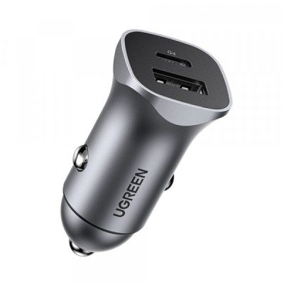 Incarcator Auto UGREEN CD130, 24W, 3A, 1 x USB-A - 1 x USB-C, Gri foto