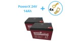 Acumulator Baterie PowerX 12V 14Ah 2HR PX-12-14 Compatibil 6-DZF-14L / 6-DZM-14 Biciclete Electrice