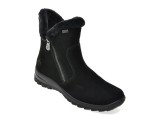 Ghete RIEKER negre, L7162, din piele intoarsa