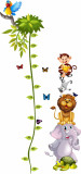 Sticker Grafic de crestere cu animale si fluturi - masurator inaltime - 90x170 cm