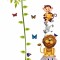 Sticker Grafic de crestere cu animale si fluturi - masurator inaltime - 90x170 cm