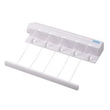 Uscator de rufe retractabil pentru perete, extensibil, ajustabil, cu 5 corzi reglabile de 3 m Alb