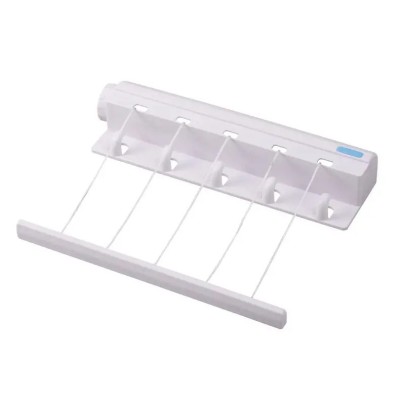 Uscator de rufe retractabil pentru perete, extensibil, ajustabil, cu 5 corzi reglabile de 3 m Alb foto