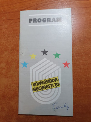 program universiada bucuresti 1981 foto