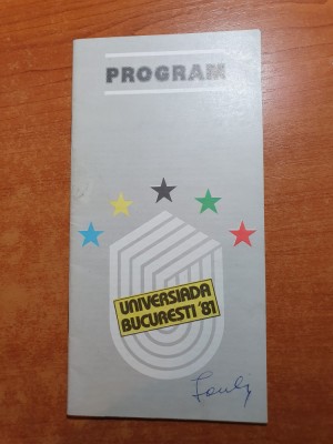 program universiada bucuresti 1981 foto